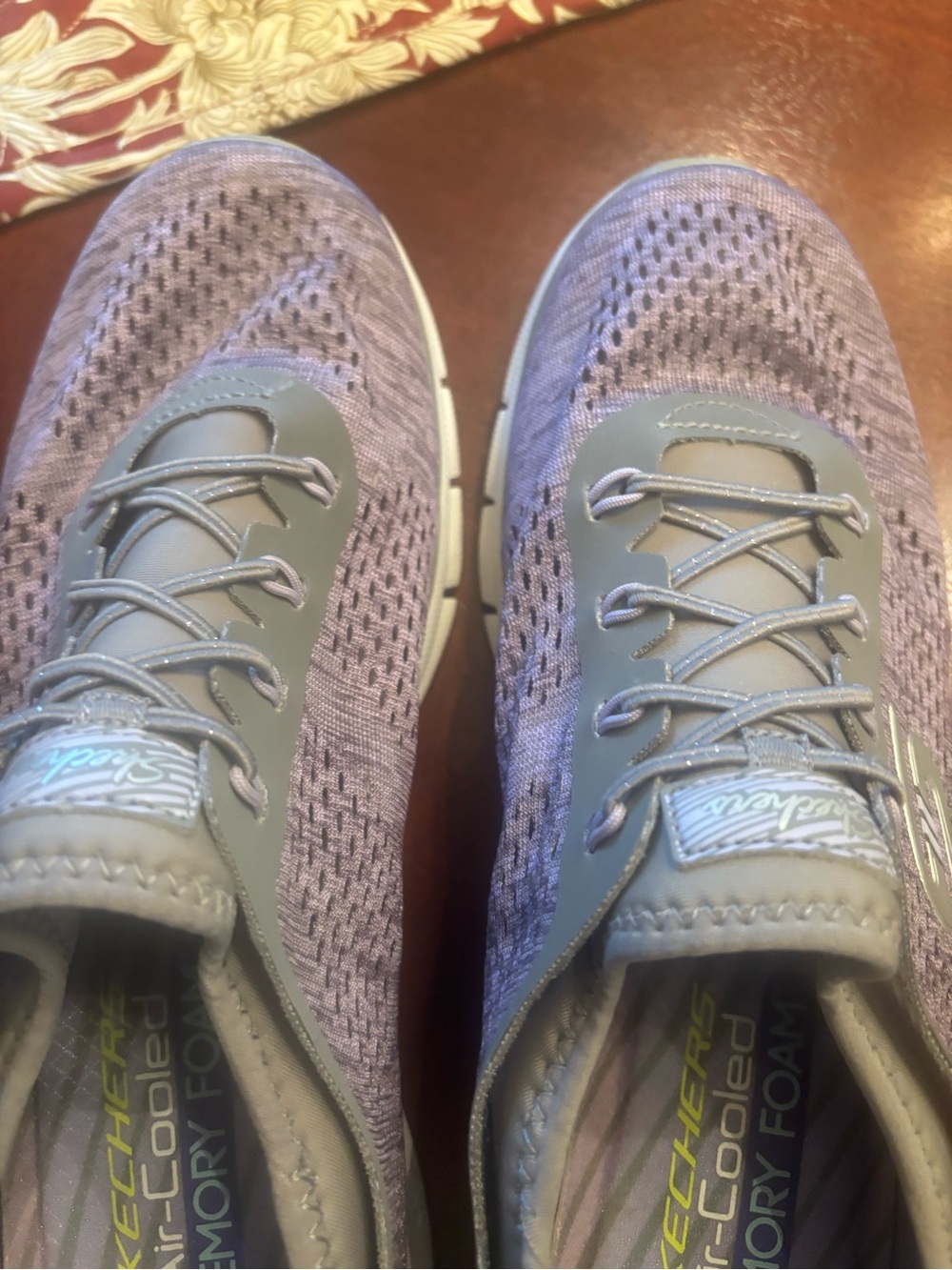Skechers Gray Knit Slip-On Athletic Sneakers